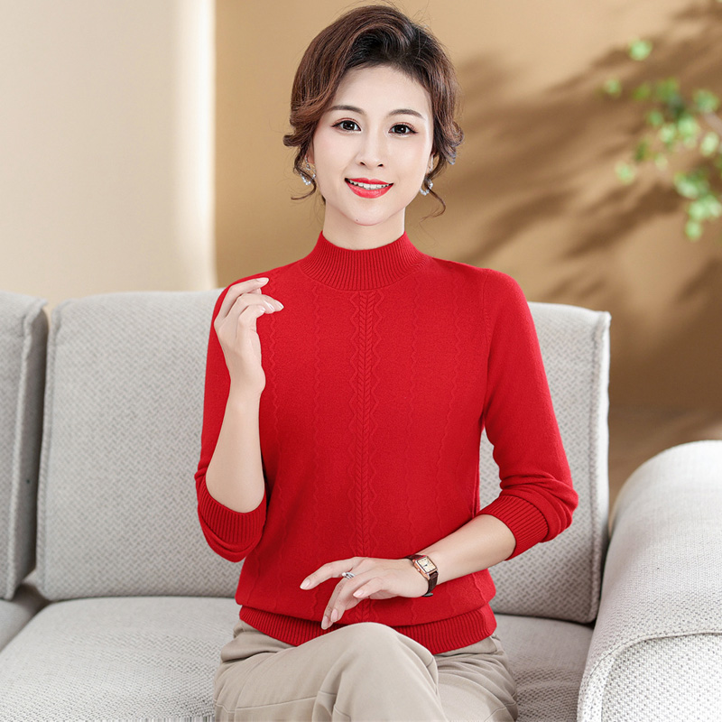 妈妈秋冬100纯山羊绒衫中老年
