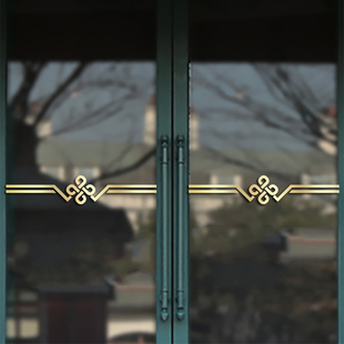 个性创意玻璃推拉移门腰线防撞条警示提示商场美容美发店墙贴纸画