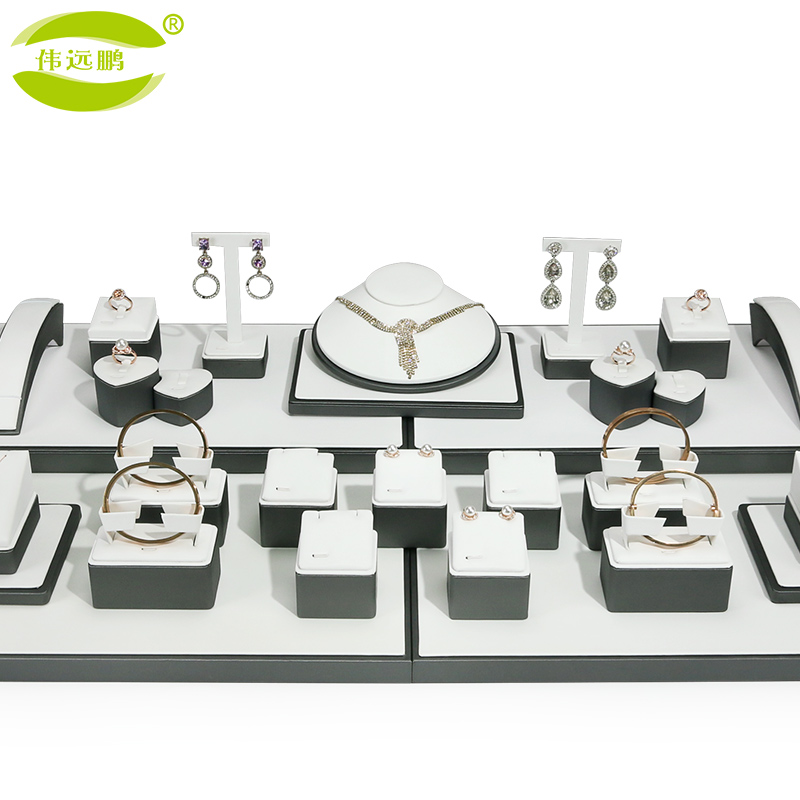珠宝展示平柜道具饰品摆盘项链耳环吊坠手镯展示架直播套装展示柜