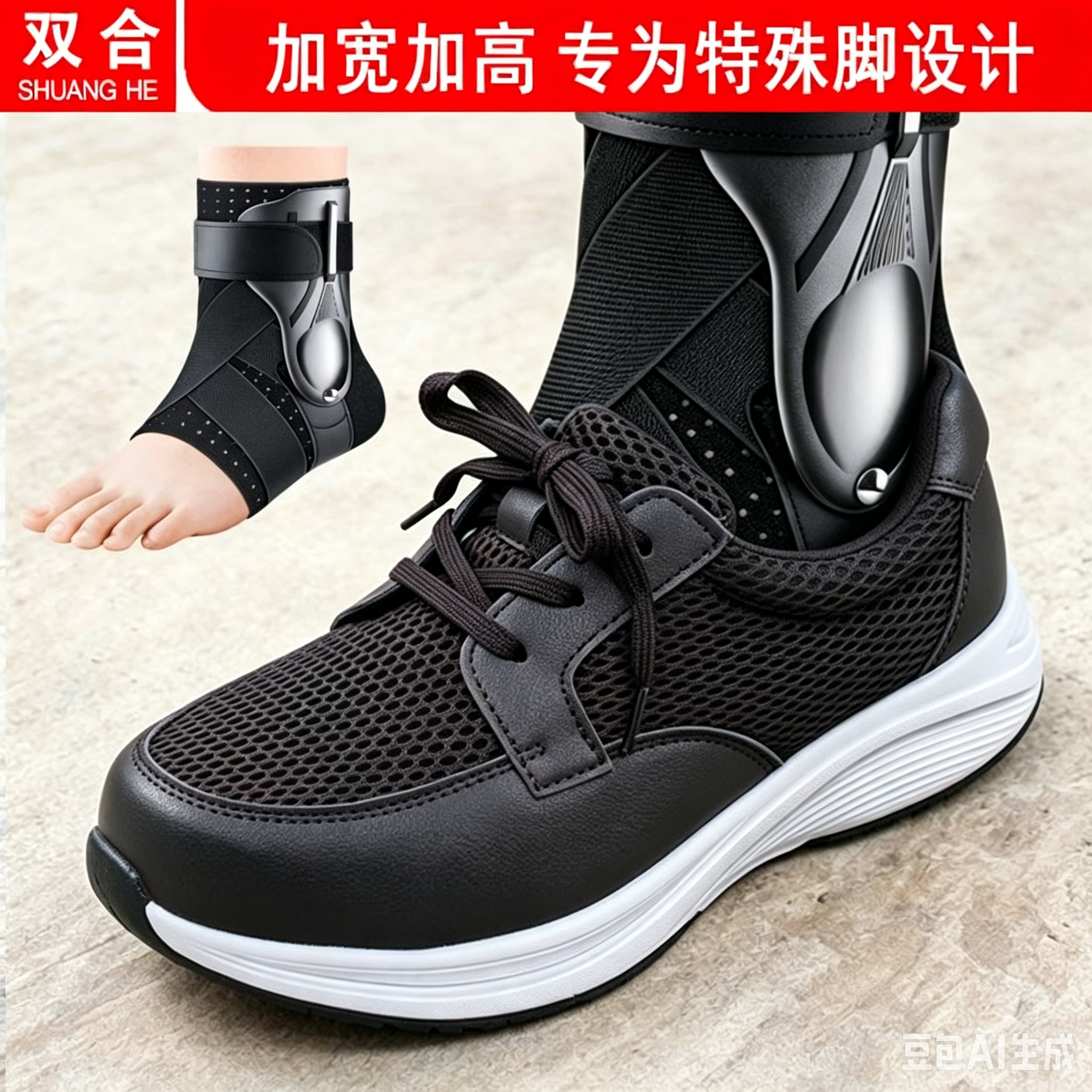 脚踝关节骨折扭伤护套鞋恢复支具外穿鞋加肥轻便透气防滑脚肿鞋