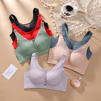 内衣女大码薄款抹胸式大胸显小无