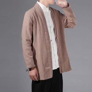 9059^民风服饰改良中式上衣秋季风男休闲短款风衣青年外套图片
