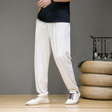 K505^棉麻休闲裤男士夏季垂感亚麻裤子潮风薄款长裤子，男装休闲裤，钱塘777(原3023)