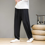 K502^男士锥形裤春夏棉麻风垂感休闲裤男宽松长裤子，男装休闲裤，钱塘777(原3023)