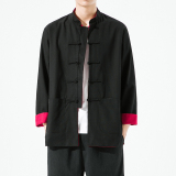 22973^棉麻两面穿新款唐装盘扣复古中式上衣可挽袖主推大货，男装民族服装，钱塘777(原3023)