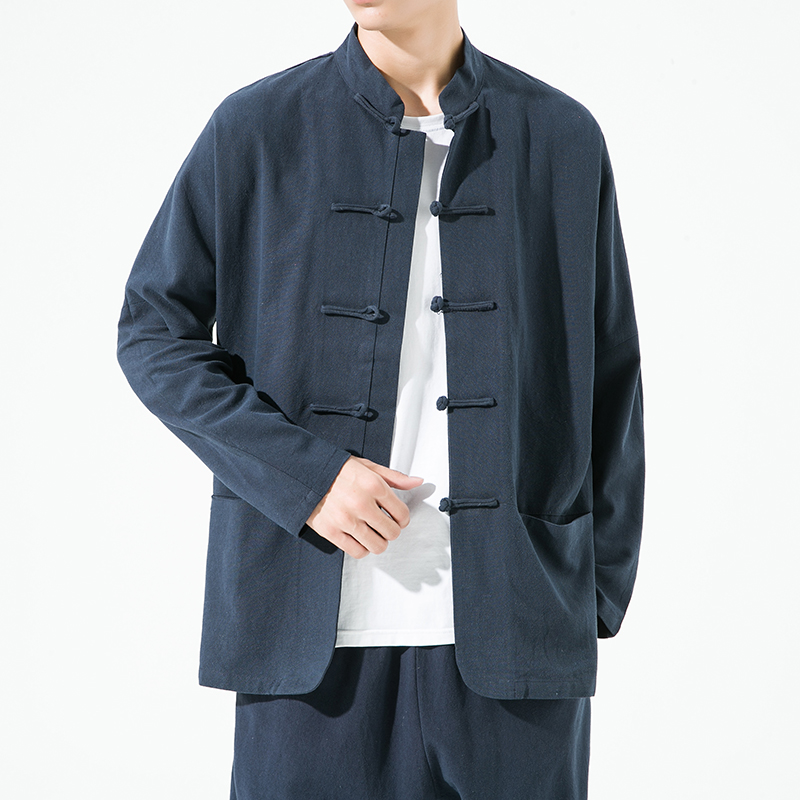 22601^风外套男夹克棉麻唐装盘扣复古中式上衣，男装夹克，钱塘777(原3023)