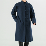20242^棉衣男长款羽绒棉服冬装外套复古加厚棉袄风唐装，男装棉衣，钱塘777(原3023)