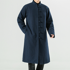 20242^棉衣男长款羽绒棉服冬装外套复古加厚棉袄风唐装图片