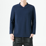 2166^男款长袖T打底外穿复古风T恤磨棉混纺毛高弹纯色打底衫，男装T恤，钱塘777(原3023)