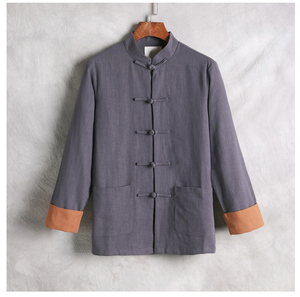 20253^新款文艺复古中式汉服盘扣宽松民族上衣唐装外套，男装民族服装，钱塘777(原3023)