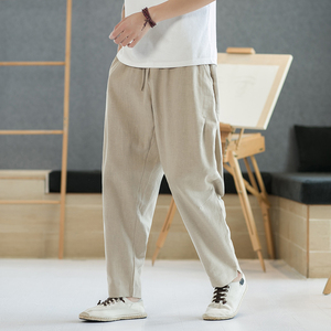 K640^传统服装新款秋冬季长裤复古风棉麻阔腿裤 量大从优图片