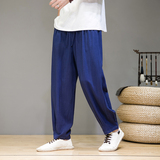 K502^男士锥形裤春夏棉麻风垂感休闲裤男宽松长裤子，男装休闲裤，钱塘777(原3023)