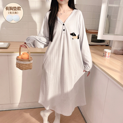 睡裙女春秋季2025新款纯棉可外穿