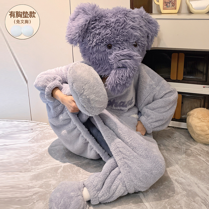 睡袍冬加厚女款睡裙加厚2025新款