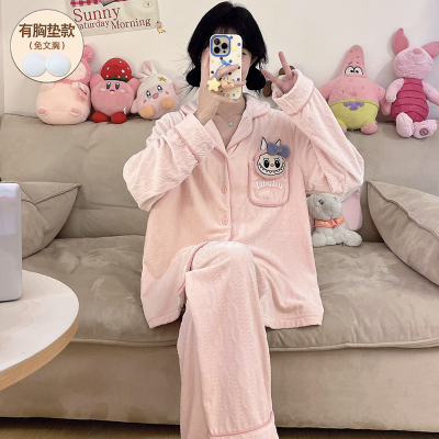 海岛绒睡衣女款秋冬季长袖加厚