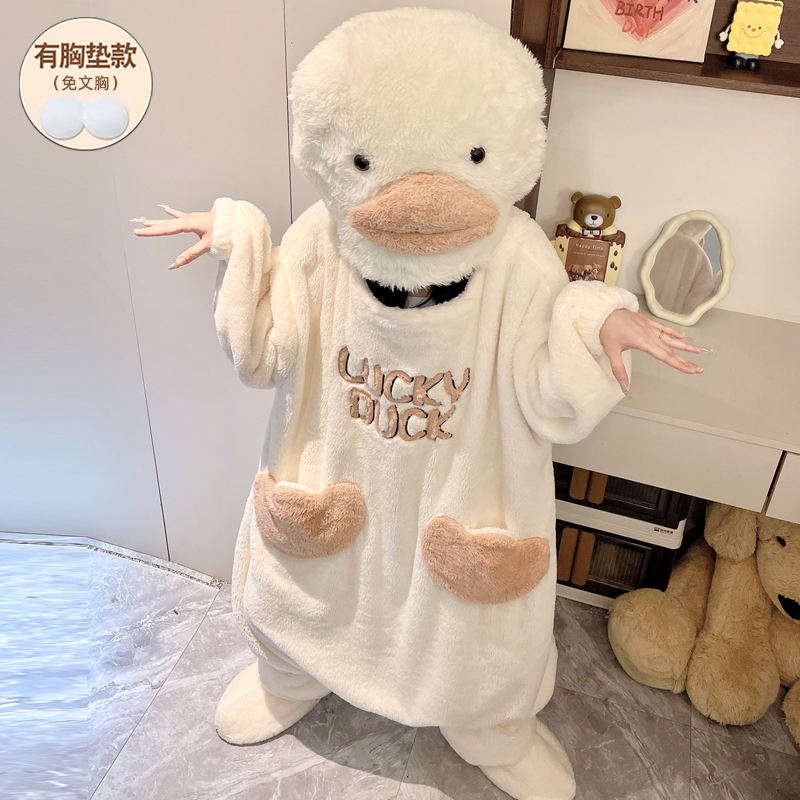 睡袍冬加厚女款睡裙加厚2025新款