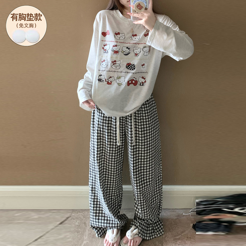 睡衣女款纯棉2025新款长袖防凸点