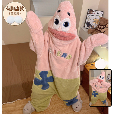 怪睡袍男情侣连体睡衣女冬季保暖