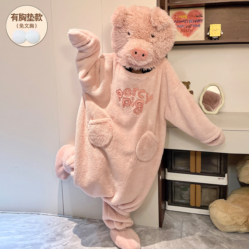 睡袍冬加厚女款睡裙加厚2025新款