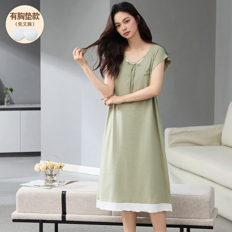 7A抗菌纯棉睡裙女夏2026新款带胸垫长款大码200斤睡衣月子服孕妇,女士内衣/男士内衣/家居服,睡裙,淘宝优惠券,粉丝福利购,淘宝优惠卷