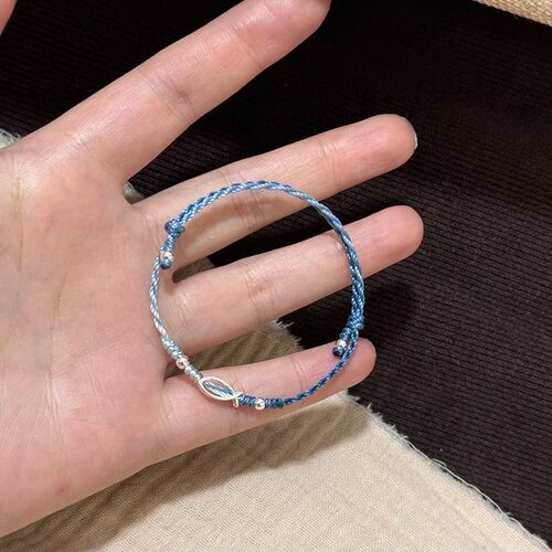 深海渐变可爱小鱼可调节编织手链