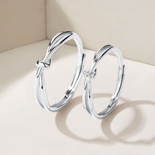 莫比乌斯戒指双生结情侣对戒开口时尚潮结婚情人节送男友送女友