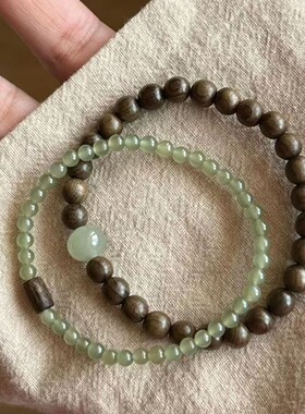 檀木清新复古手串国风汉服叠戴
