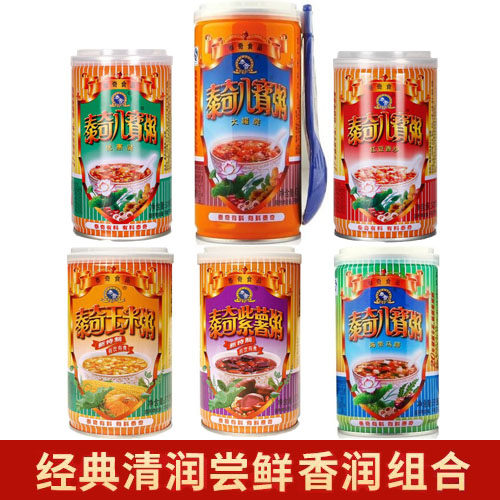 泰奇八宝粥大罐装原味优惠装红豆香沙紫薯粥玉米粥6罐整箱装包邮