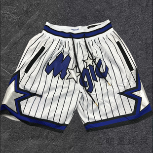 魔术队美式运动短裤刺绣密秀男子复古速干透气街头五分裤篮球裤