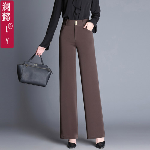 直筒裤垂顺坠感西装职业女裤