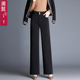 女裤 阔腿裤 西裤 宽腿裤 澜懿秋冬厚黑色直筒裤 窄版 高腰韩版 大码