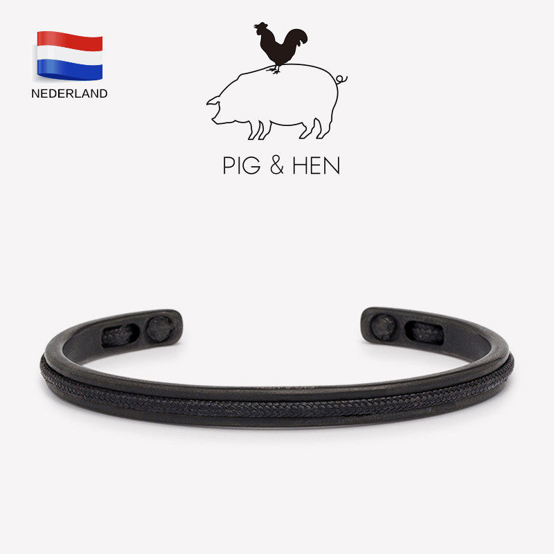 荷兰pig and hen钛钢手镯手环手绳船绳手链潮牌NAVACH开口手镯