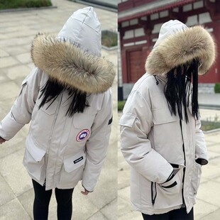 大毛领莆田鹅狼毛皮草定制08款YKK拉链貉子原色领子01飞行员远征