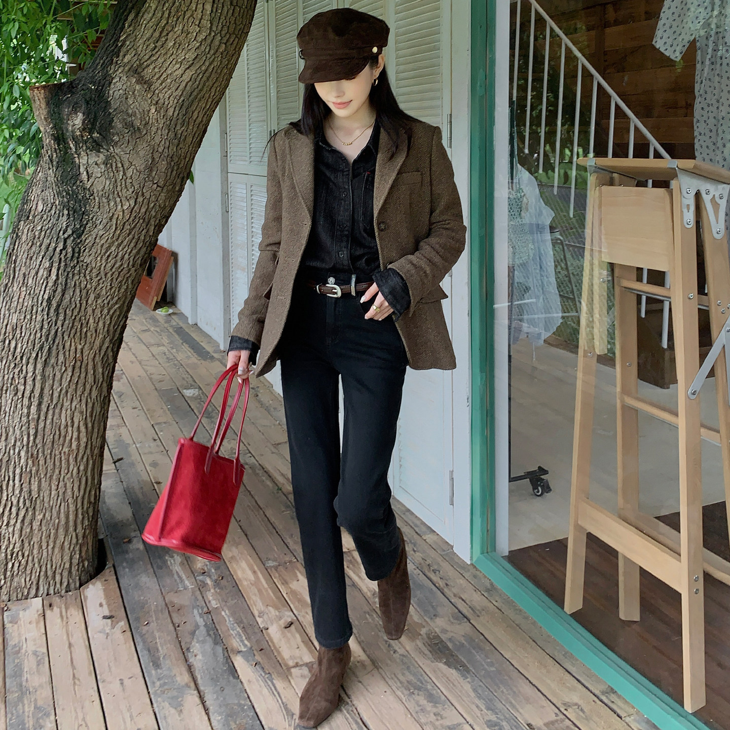 巨显瘦黑色小直筒裤小个子九分裤高腰梨型身材牛仔裤女秋季新窄版