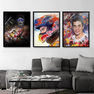 马奎斯装饰画机车主题俱乐部酒吧洗车店车行挂画摩托车摩旅壁画