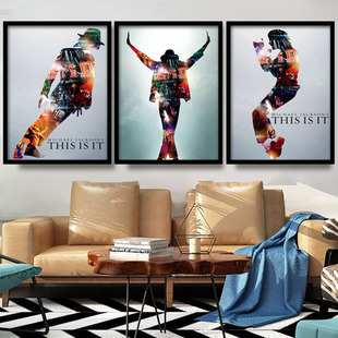 迈克尔杰克逊装 jackson海报壁画 饰画酒吧背景墙挂画歌手Michael