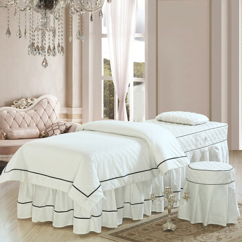 新款全棉纯色美容床罩四件套轻奢推拿洗头按摩院加厚床单四季款,床上用品,床罩,淘宝优惠券,粉丝福利购,淘宝优惠卷