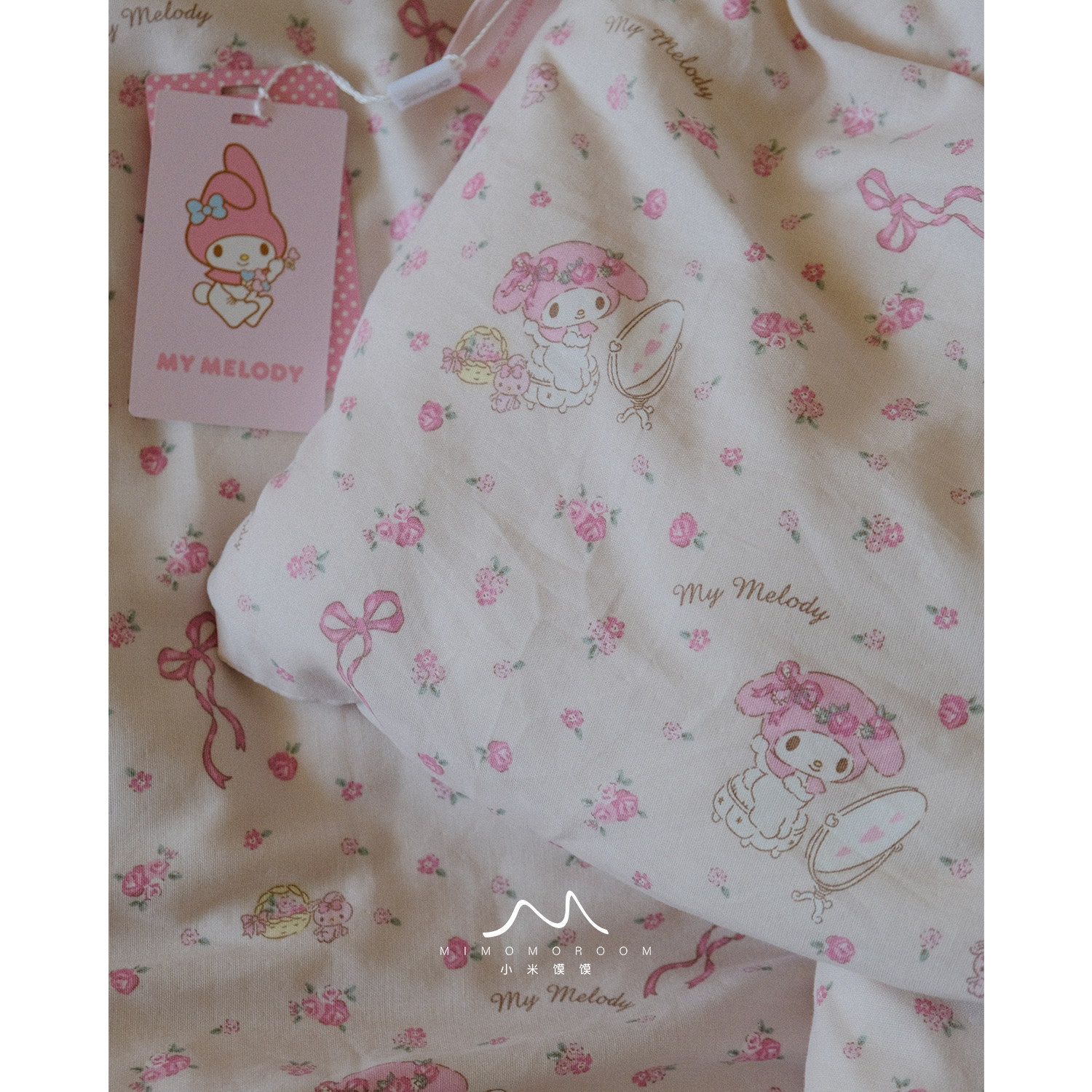 碎花美乐蒂.全棉纱被套少女心卡通清新粉四件套秋冬宿舍床单床笠