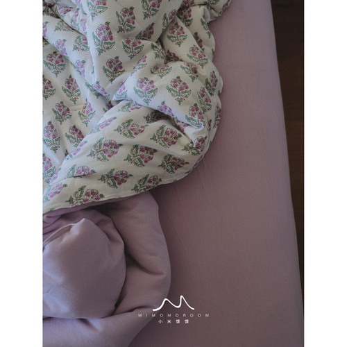 紫花笺·纯棉针织棉可机洗春秋被柔软保暖宿舍被芯床单床笠枕套新