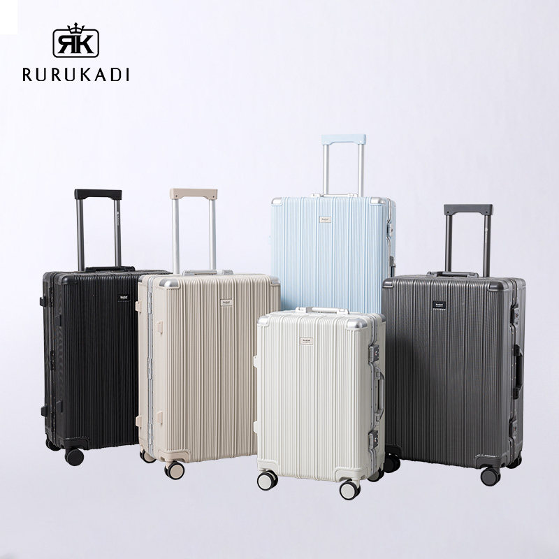 RURUKADI/璐璐凯帝旅行箱行李箱铝框拉杆箱万向轮20男生密码箱子