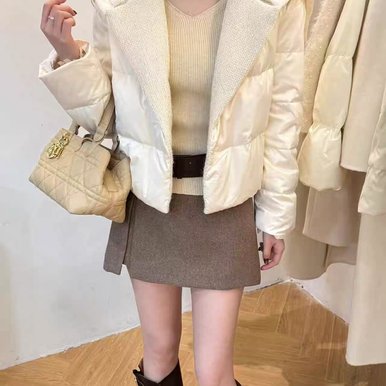 Double romance-高级感法式撞色海军领短款保暖羽绒服外套251756