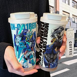 机动战士高达周边保温杯不锈钢吸管双饮大容量咖啡水杯学生高颜值