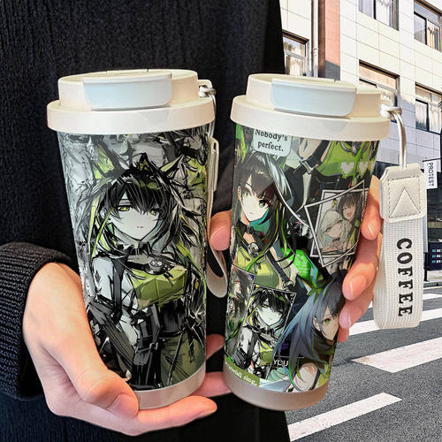 明日方舟mon3tr周边保温杯不锈钢吸管双饮大容量咖啡水杯学生高颜