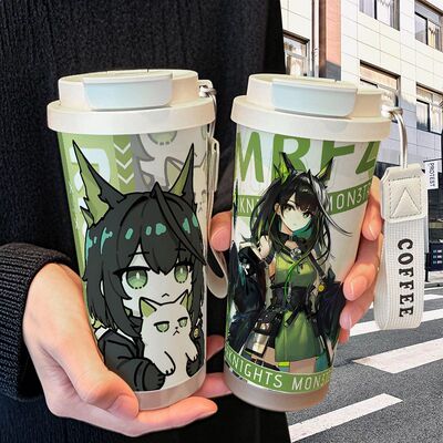 明日方舟黍周边保温杯不锈钢吸管双饮大容量咖啡水杯学生高颜值
