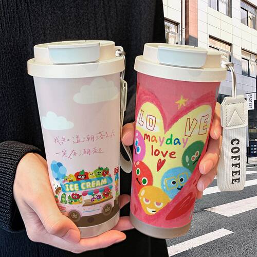 五月天应援周边保温杯不锈钢吸管双饮大容量咖啡水杯学生高颜值
