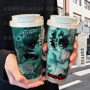 逃出惊魂夜雷蒙德保温杯不锈钢学生高颜值吸管双饮大容量咖啡水杯