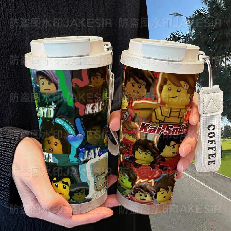 乐高幻影忍者周边保温杯不锈钢吸管双饮大容量咖啡水杯学生高颜值