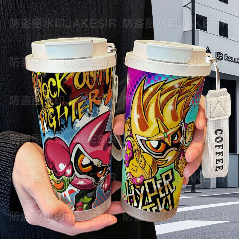 假面骑士周边保温杯不锈钢学生高颜值吸管双饮大容量咖啡水杯