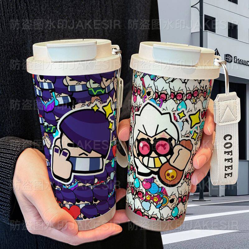 荒野乱斗周边保温杯不锈钢学生高颜值吸管双饮大容量咖啡水杯