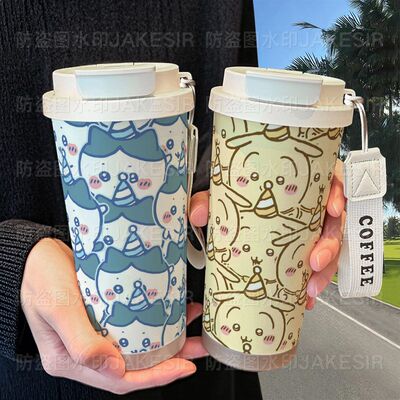 乌萨奇小八可爱保温杯不锈钢学生高颜值吸管双饮大容量咖啡水杯